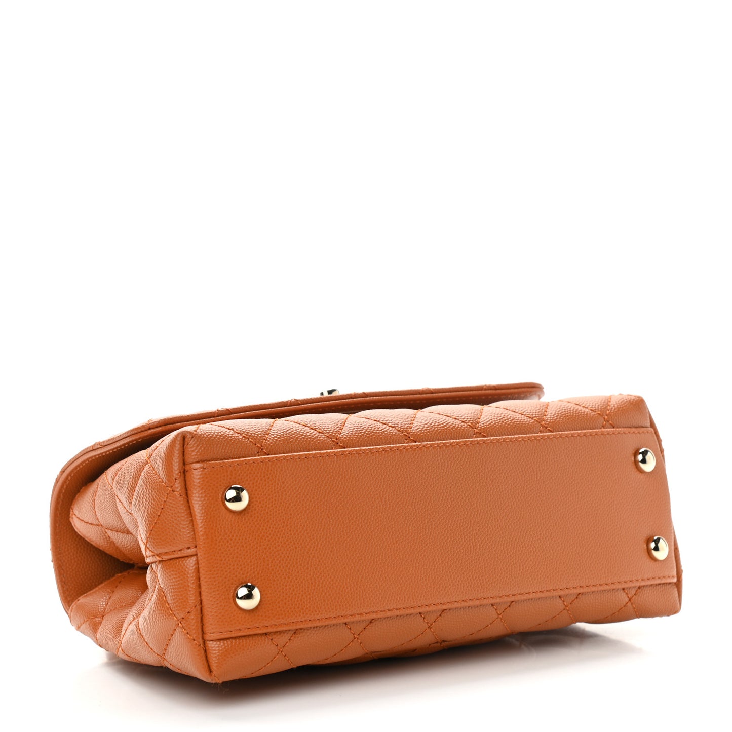 Caviar Quilted Mini Coco Handle Flap Brown