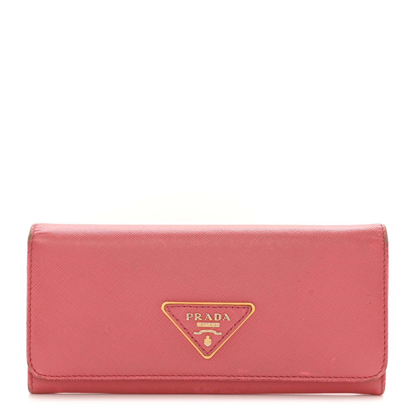 Saffiano Metal Continental Flap Wallet Fragola