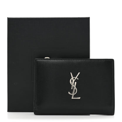 Saint Laurent Calfskin Monogram Bi Fold Zipped Wallet Black 12 of 12