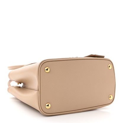 Prada Saffiano Cuir Mini Double Bag Cammeo 4 of 9