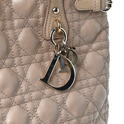 Christian Dior Coated Canvas Cannage Medium Panarea Tote Beige 11 of 12