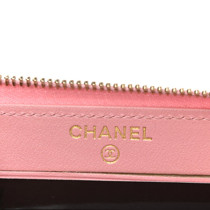 Chanel Iridescent Caviar Quilted Medium Zip Around Wallet Pink 6 of 9