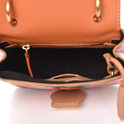 Burberry Trench Calfskin Splash Print Small DK88 Top Handle Bag Pale Clementine Burnt Sienna 5 of 15