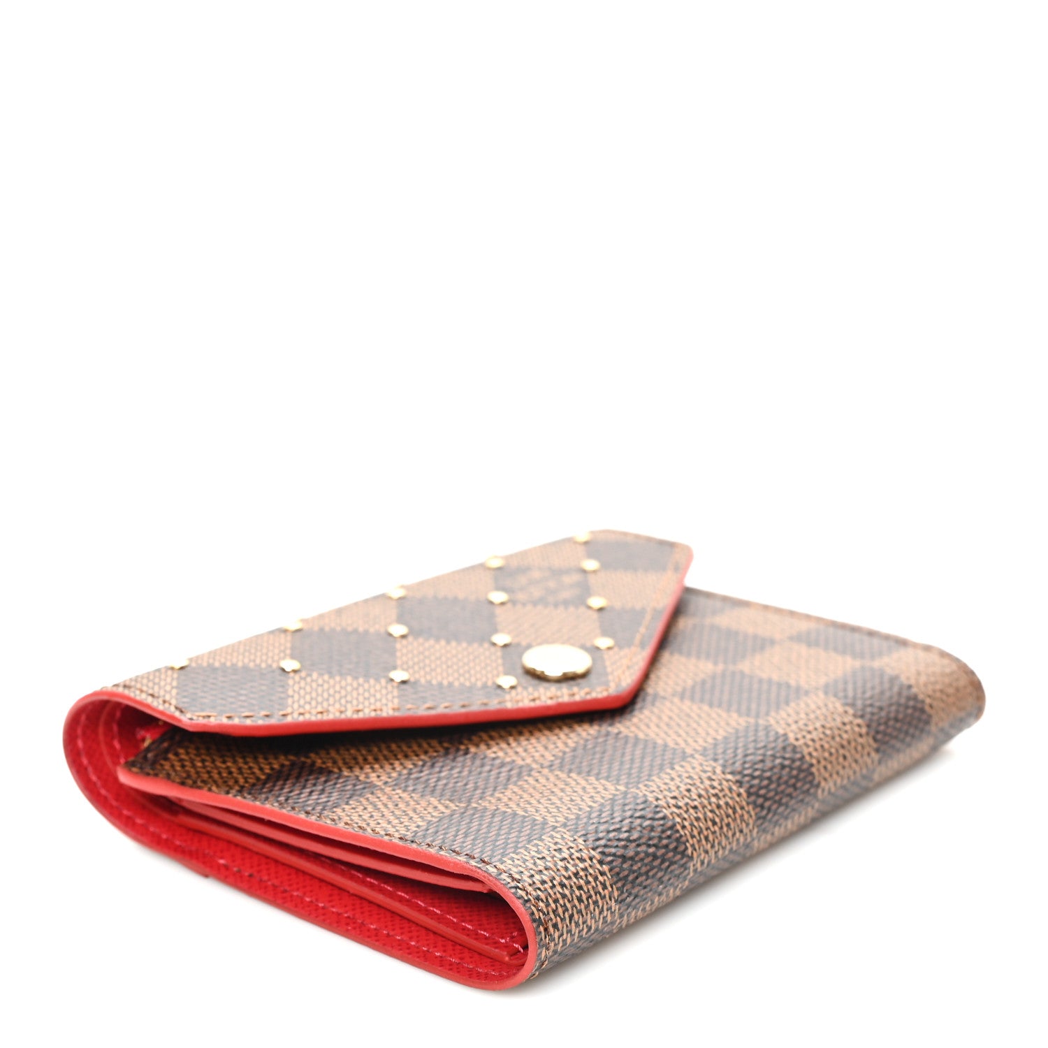 Louis Vuitton Damier Ebene Studded Victorine Wallet Cherry 4 of 6