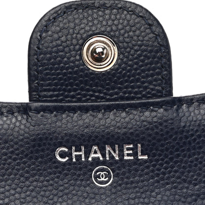 Chanel Caviar Chevron Quilted Compact Flap Wallet Navy 6 of 14