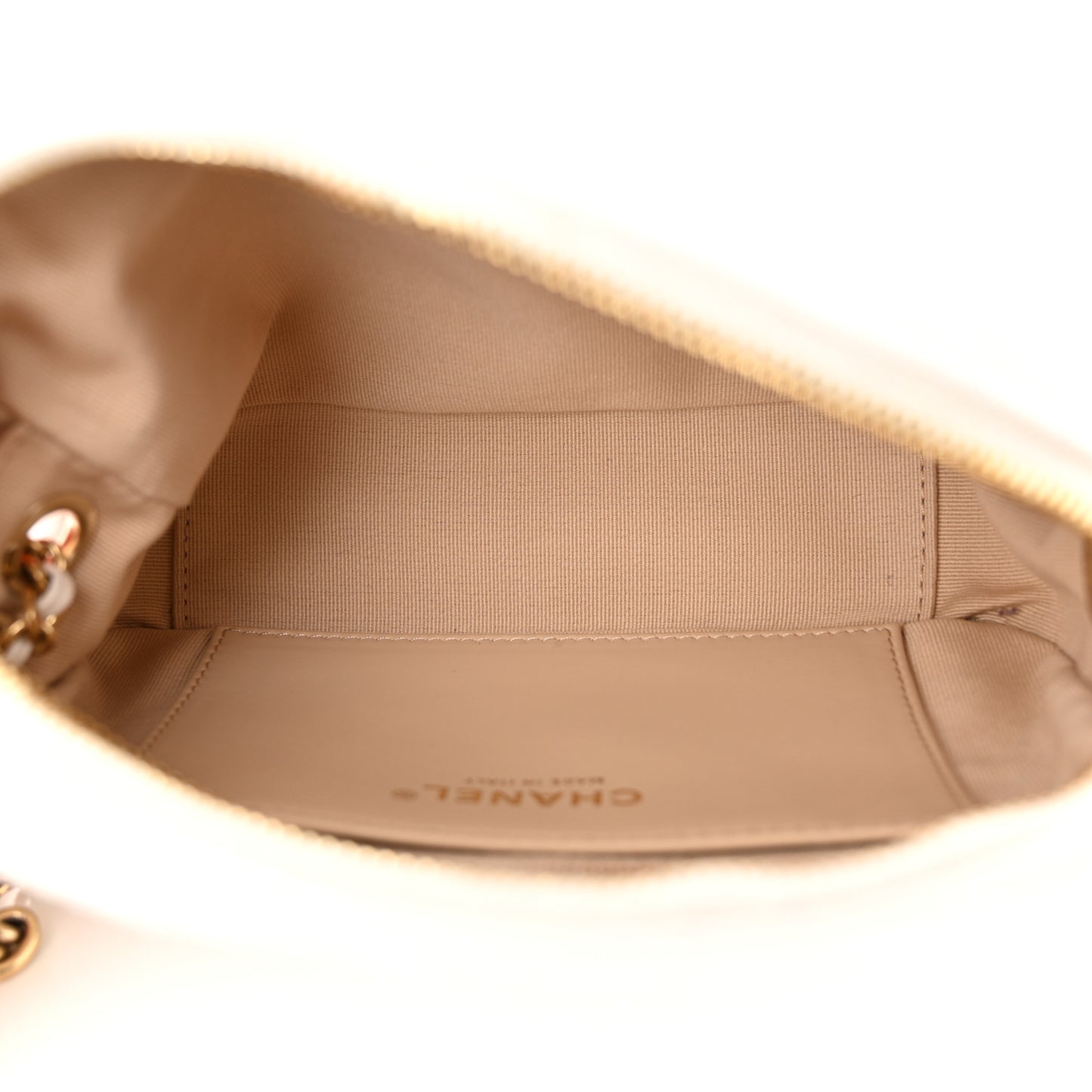 Lambskin Pearl Quilted CC Mini Camera Case White