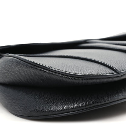 Christian Dior Grained Calfskin Saddle Bag Black 8 of 9
