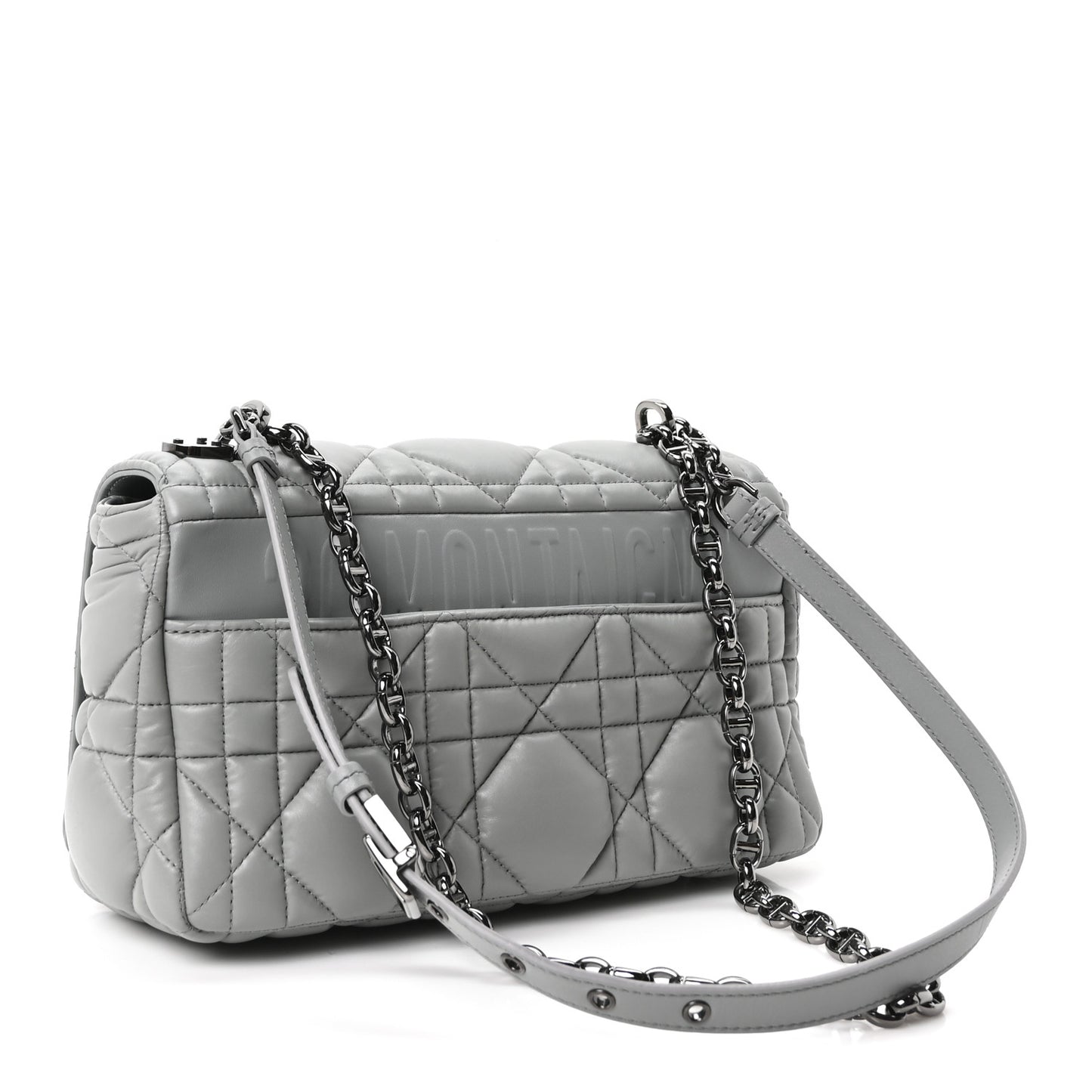 Calfskin Macrocannage Medium Caro Bag Iron Grey