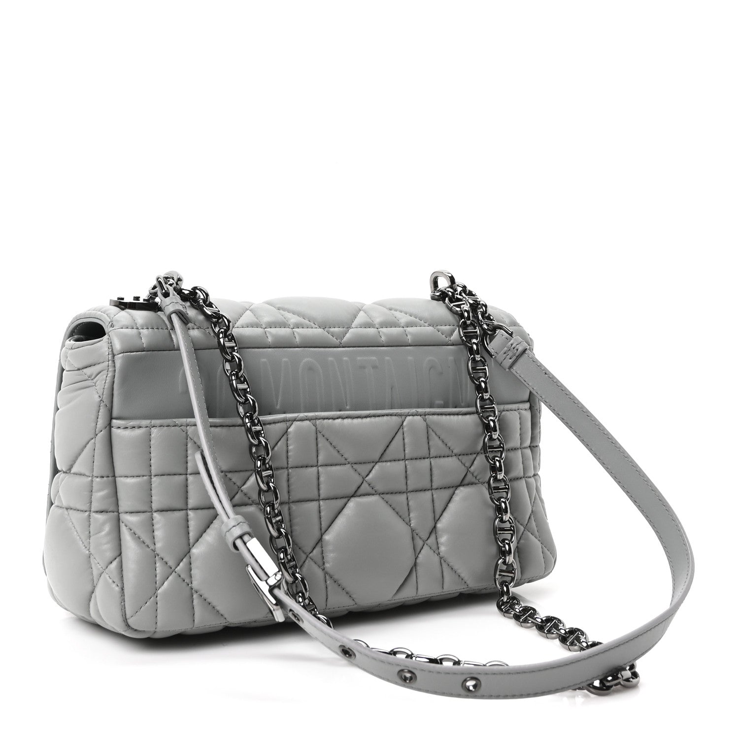 Christian Dior Calfskin Macrocannage Medium Caro Bag Iron Grey 3 of 10