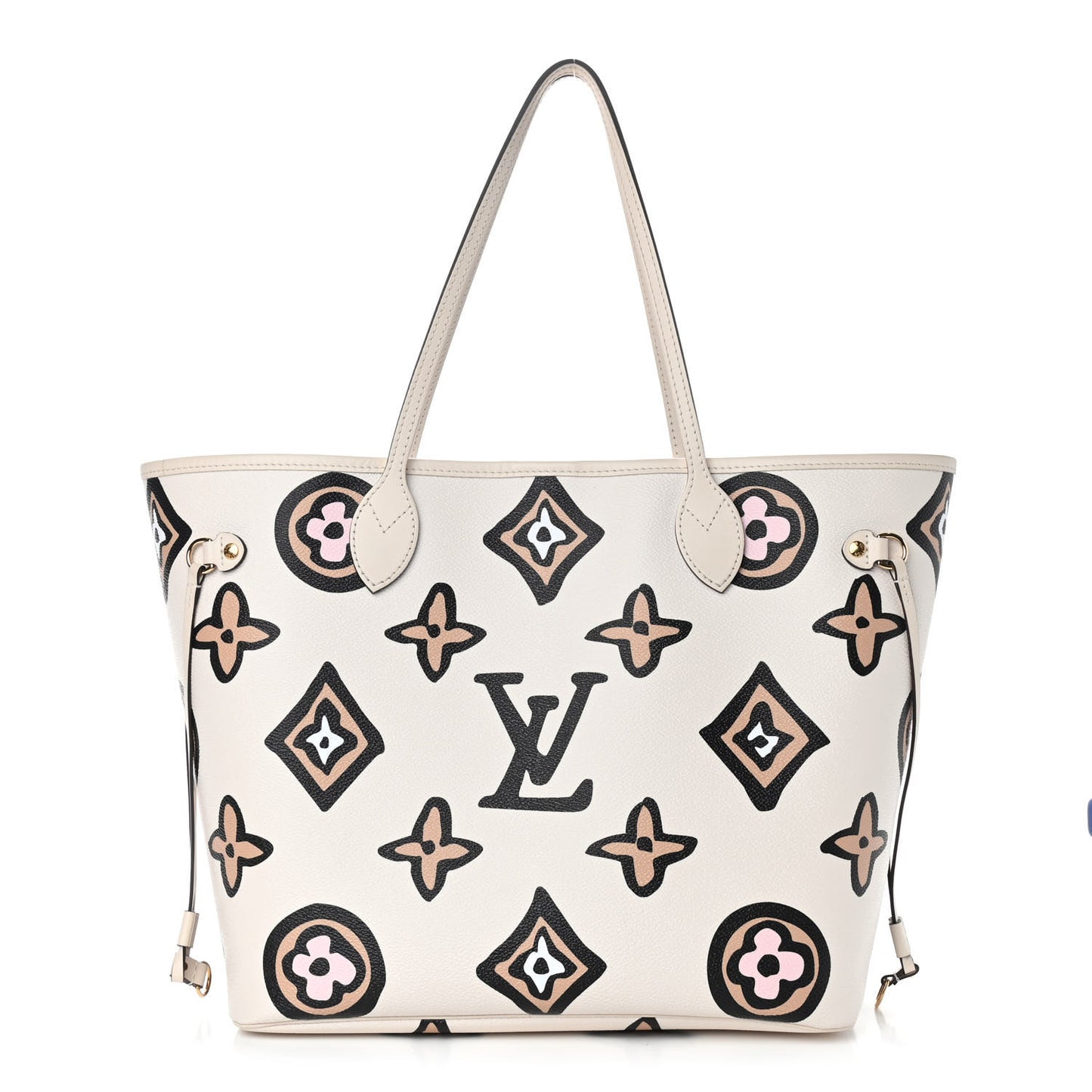 Monogram Giant Wild At Heart Neverfull MM Creme