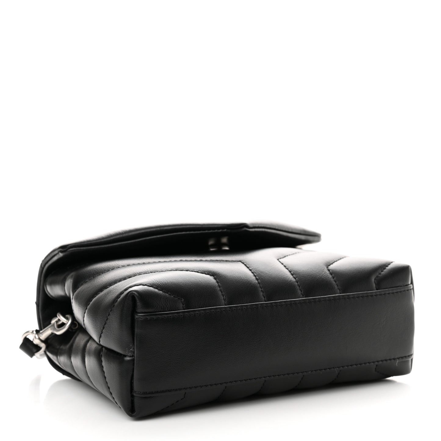 Calfskin Y Quilted Monogram Toy Loulou Crossbody Bag Black