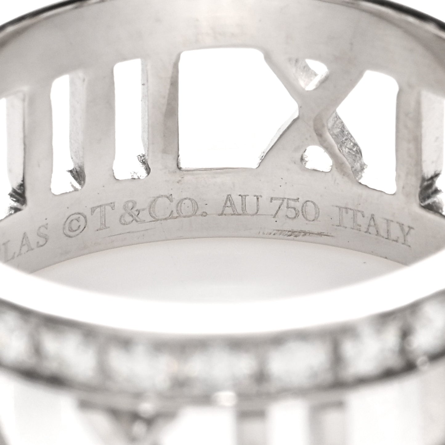 18K White Gold Diamond Wide Atlas Open Ring 54 6.75