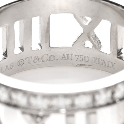Tiffany 18K White Gold Diamond Wide Atlas Open Ring 54 6.75 4 of 4