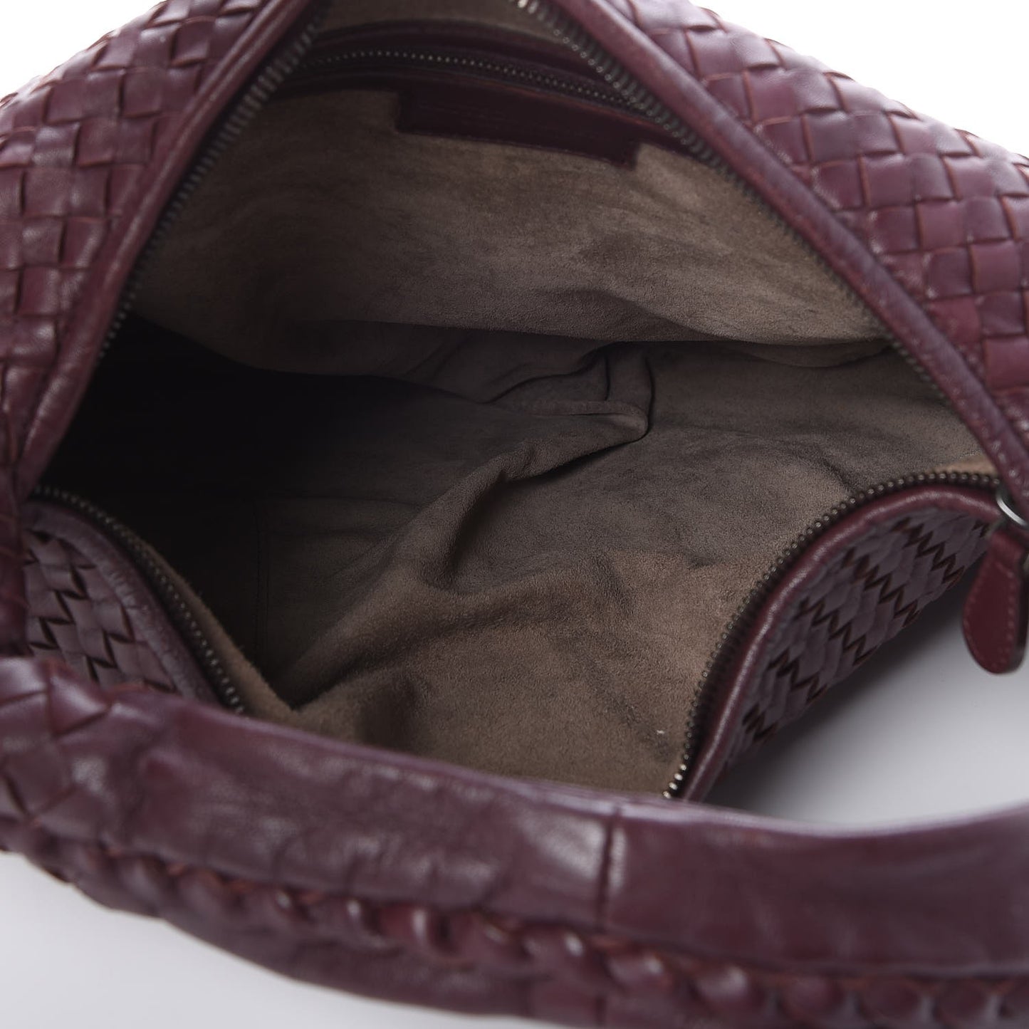 Nappa Intrecciato Large Veneta Hobo Aubergine