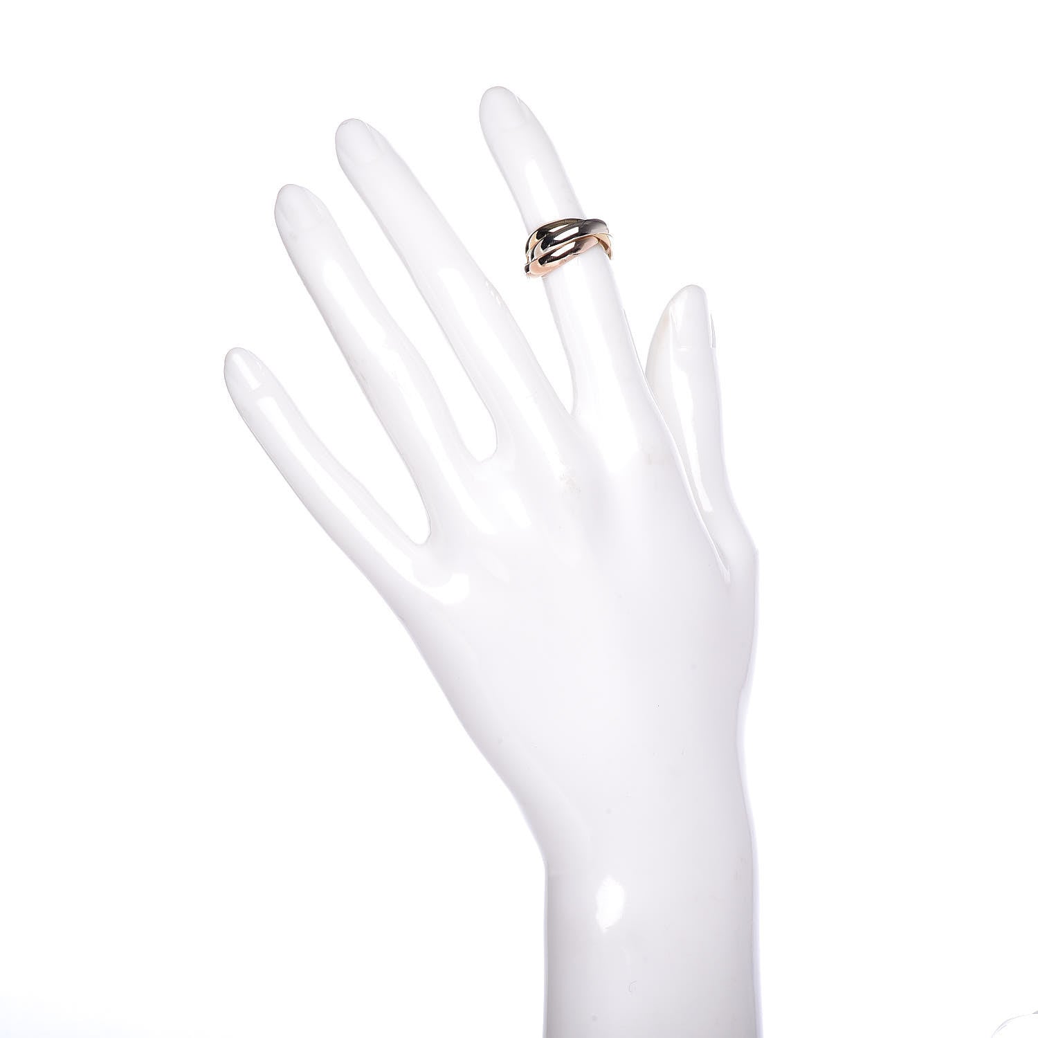 Cartier 18K Pink Yellow White Gold Classic Les Must De Trinity Ring 48 4.5 2 of 5