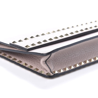Valentino Garavani Pebble Calfskin Rockstud Side Slip Wristlet Clutch Poudre 7 of 8