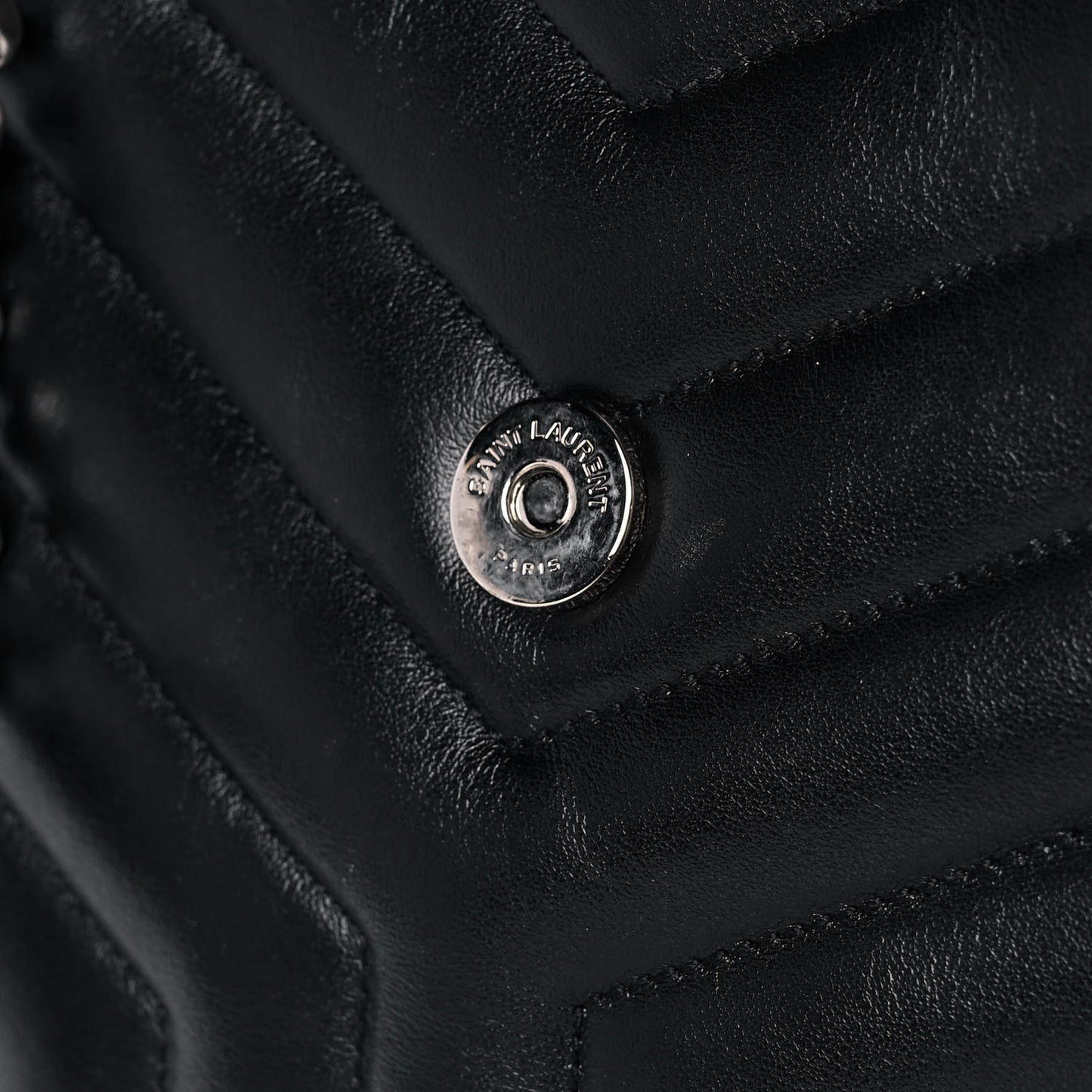 Calfskin Y Quilted Monogram Large Loulou Shopper Black