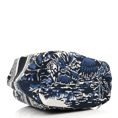 Christian Dior Technical Fabric Embroidered Palm Tree Toile De Jouy DiorTravel Pouch Blue 4 of 12