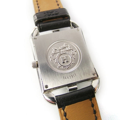 Hermes Stainless Steel Barenia 23mm Cape Cod Double Tour Quartz Watch Noir 6 of 9
