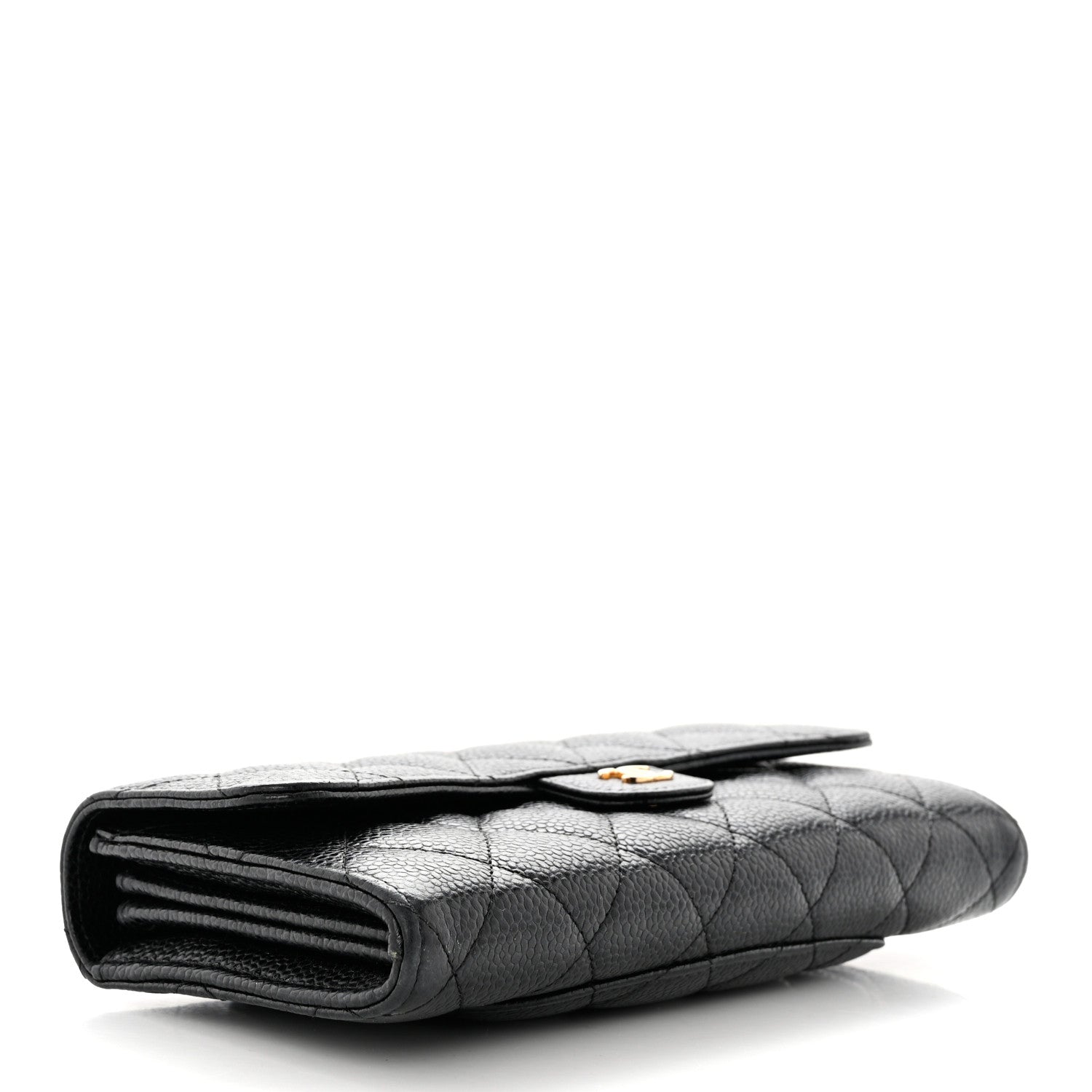 Chanel Caviar Quilted Large Gusset Flap Wallet Black 4 of 9