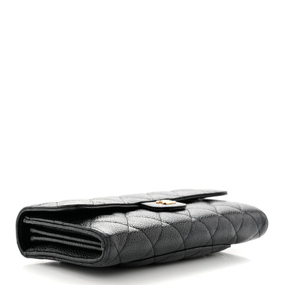 Chanel Caviar Quilted Large Gusset Flap Wallet Black 4 of 9