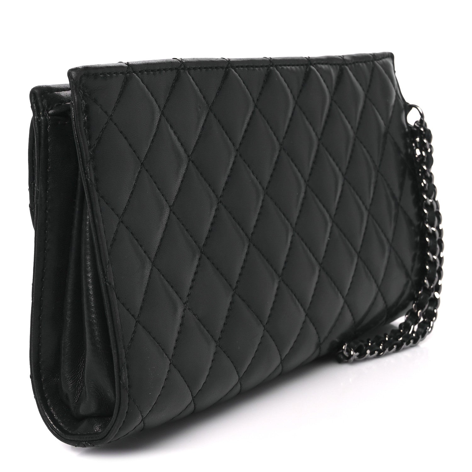 Chanel Lambskin Mineral Nights Pochette Wristlet Black 1761327