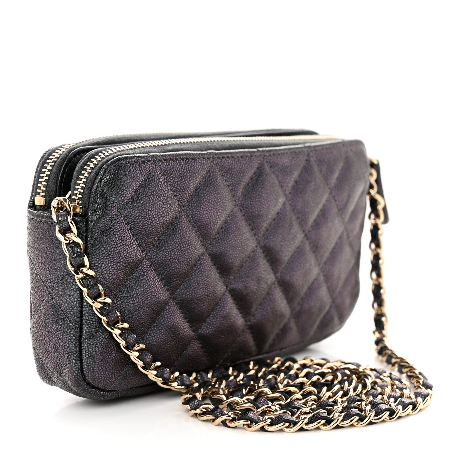 Chanel Iridescent Caviar Quilted Small Clutch With Chain Black 2 of 13