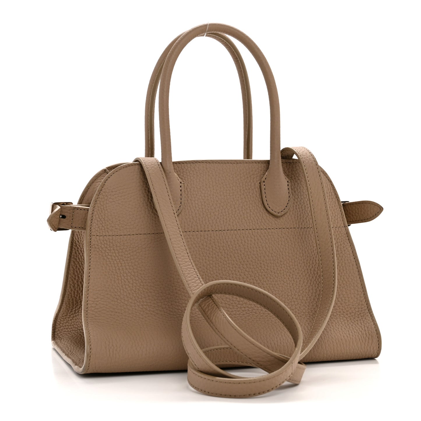Grained Calfskin Soft Margaux 10 Bag Dark Taupe