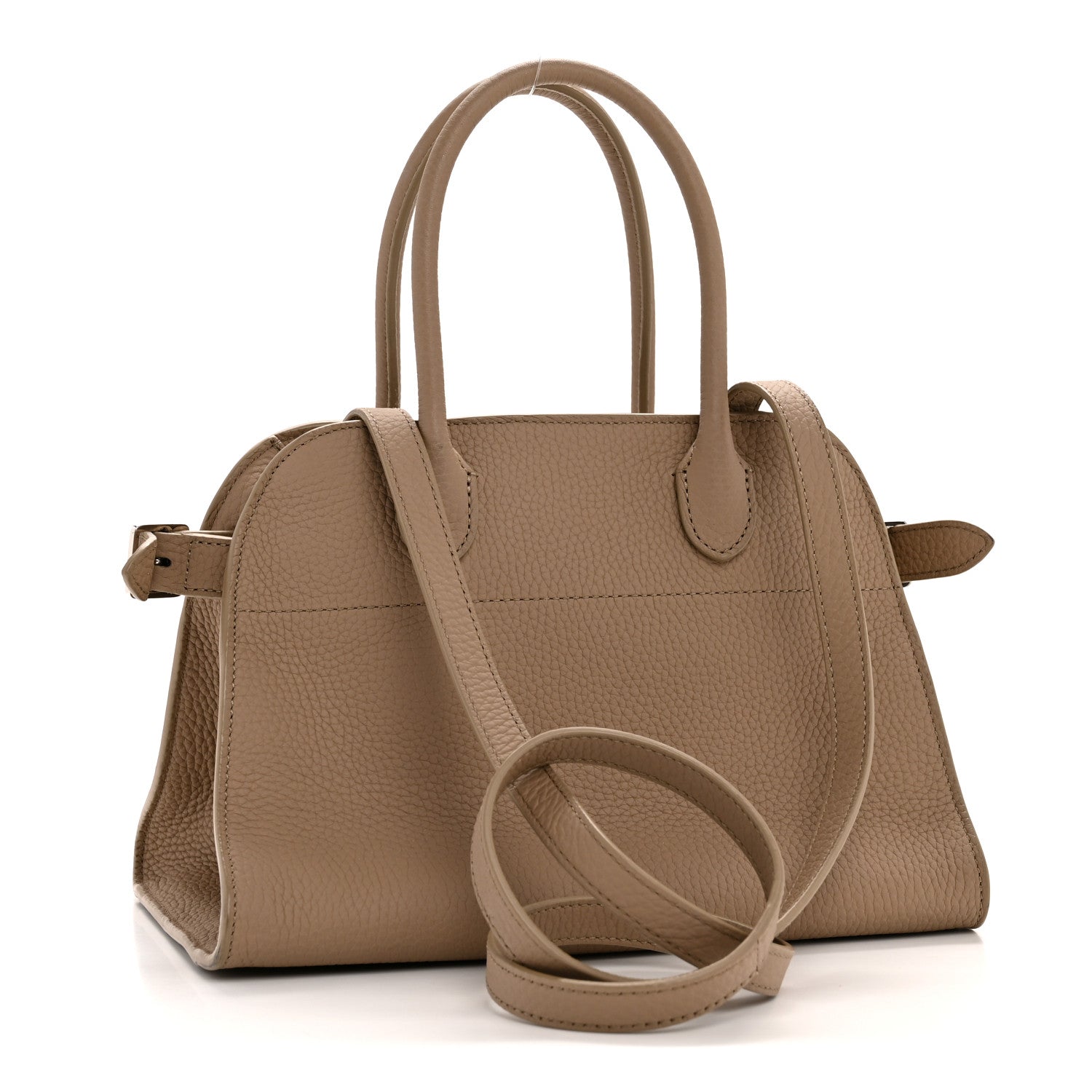 The Row Grained Calfskin Soft Margaux 10 Bag Dark Taupe 3 of 10