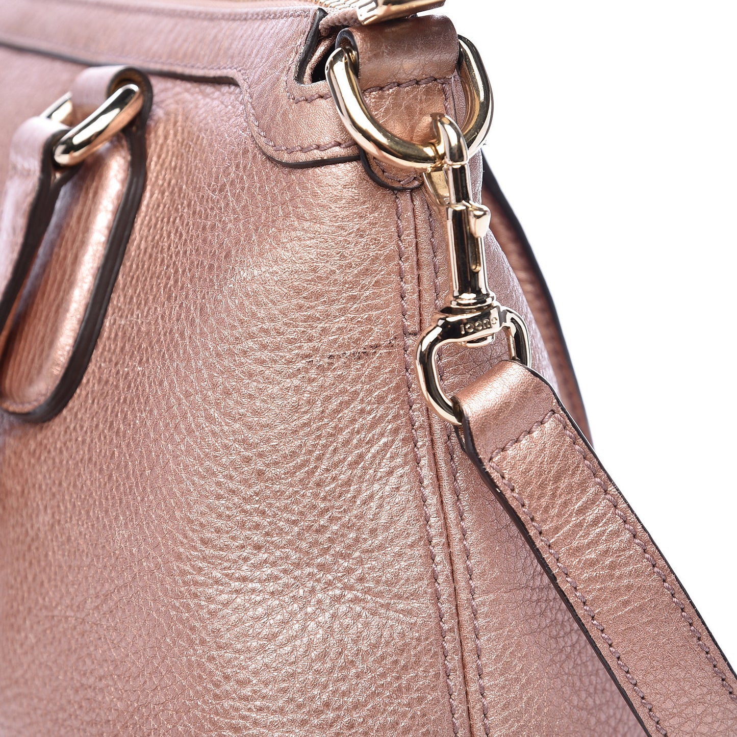 Metallic Cellarius Calfskin Small Soho Top Handle Satchel Pink