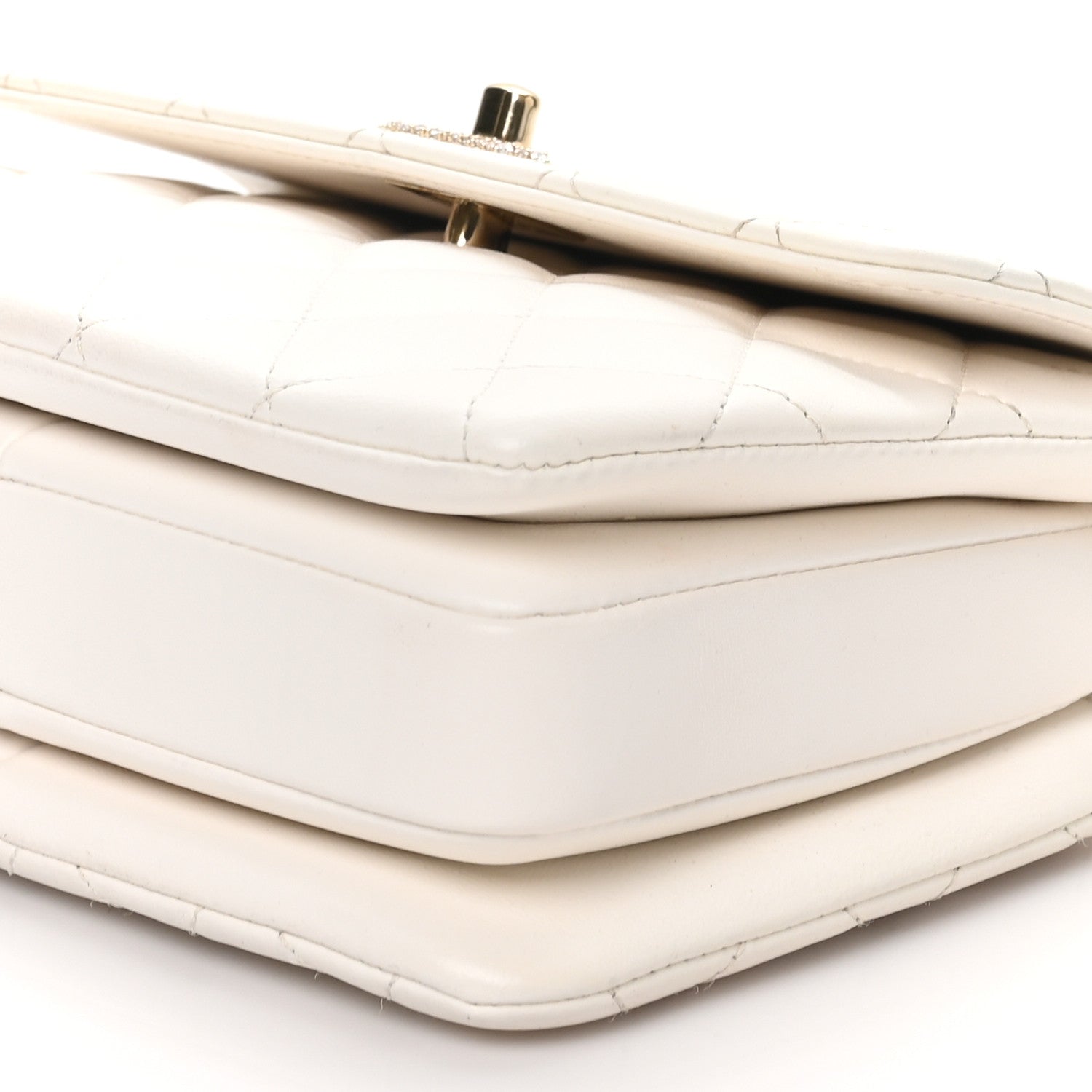 Chanel Lambskin Crystal Quilted Mini Trendy CC Dual Handle Flap Bag White 10 of 10