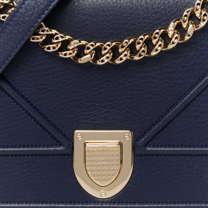 Christian Dior Grained Calfskin Medium Diorama Flap Bag Blue 9 of 12