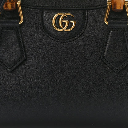 Gucci Wonka Grain Calfskin Mini Diana Tote Bag Black Yellow Fluo 8 of 13
