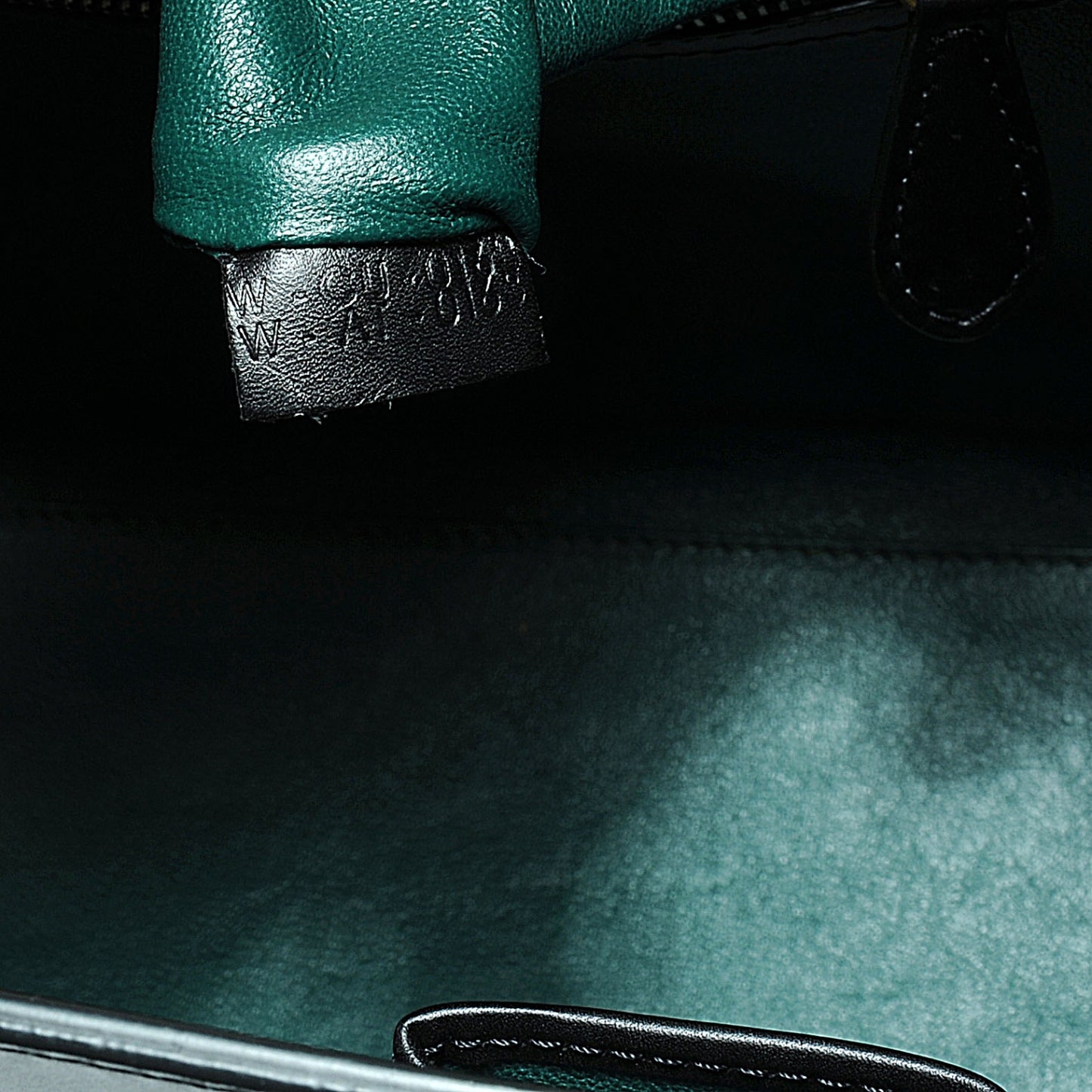 Smooth Calfskin Mini Luggage Bag Bottle Green Black