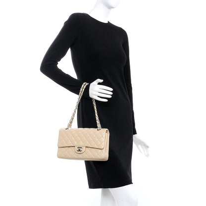Chanel Caviar Quilted Medium Double Flap Beige Clair 3 of 10