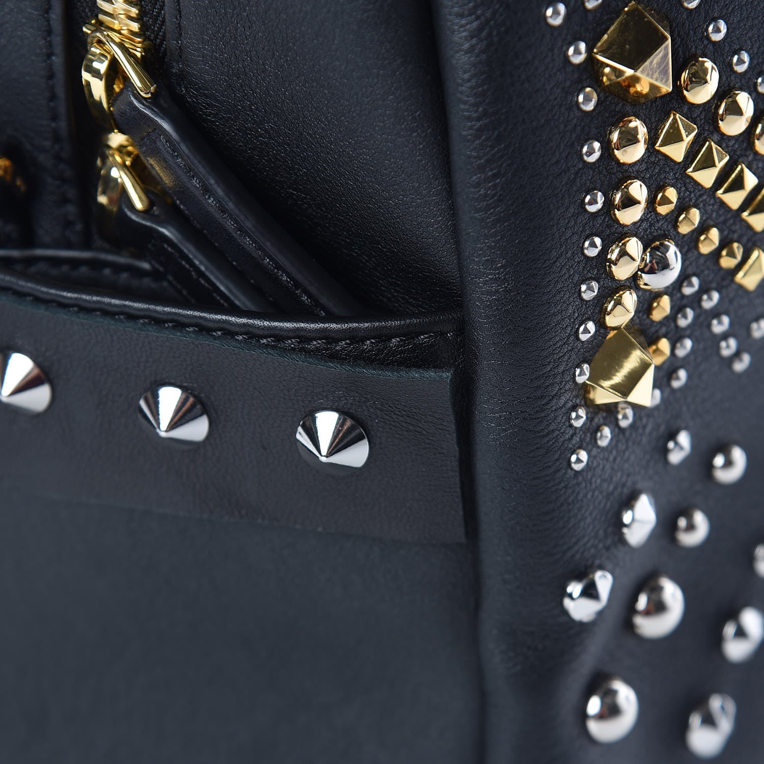 MCM Smooth Calfskin Radial Studded Stark Small Backpack Black 26 of 26