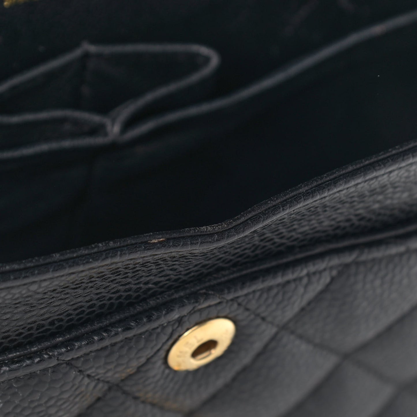 Caviar Quilted Small Double Flap Black