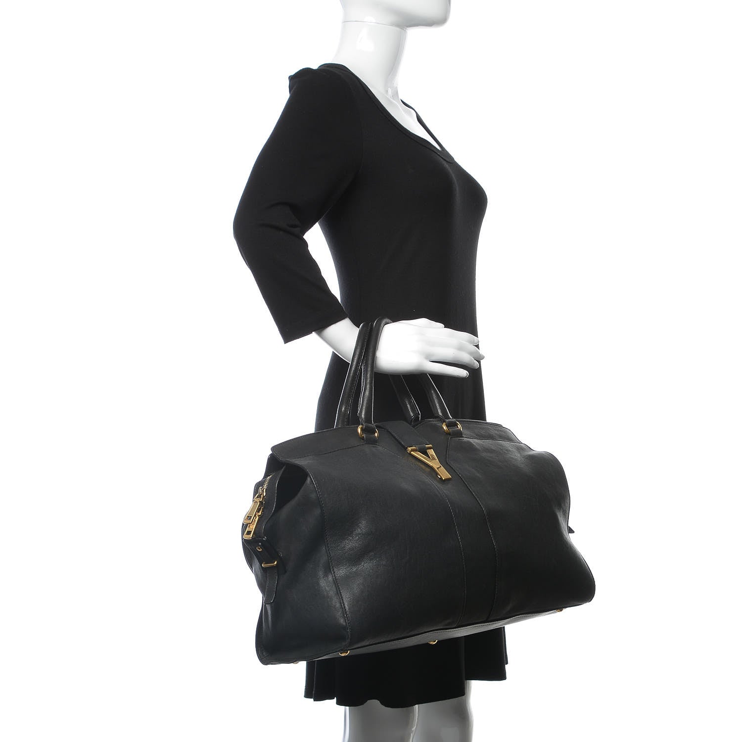 Saint Laurent Sheepskin Large Cabas ChYc Black 2 of 14