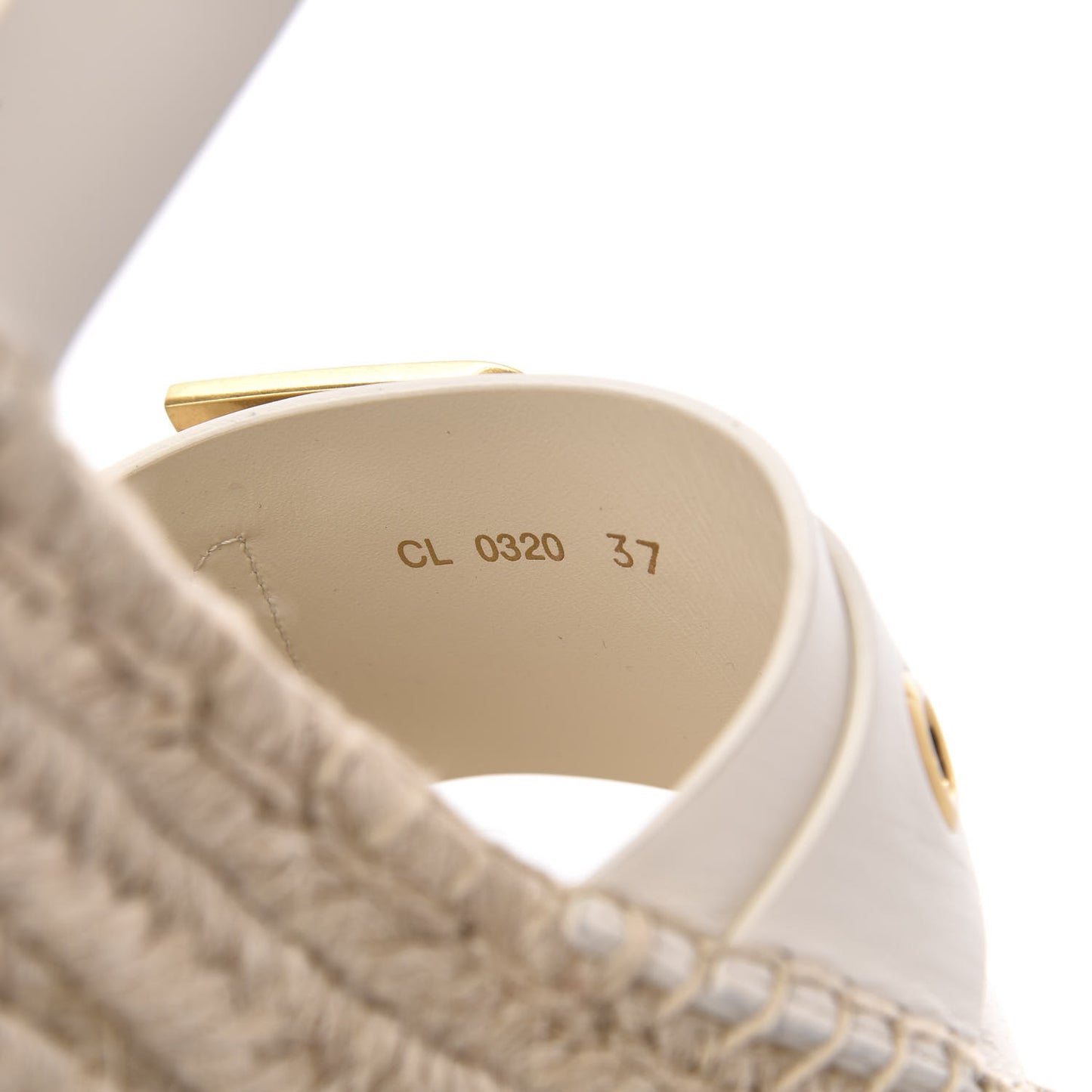 Calfskin D-Dior Espadrille Platform Sandals 37 White