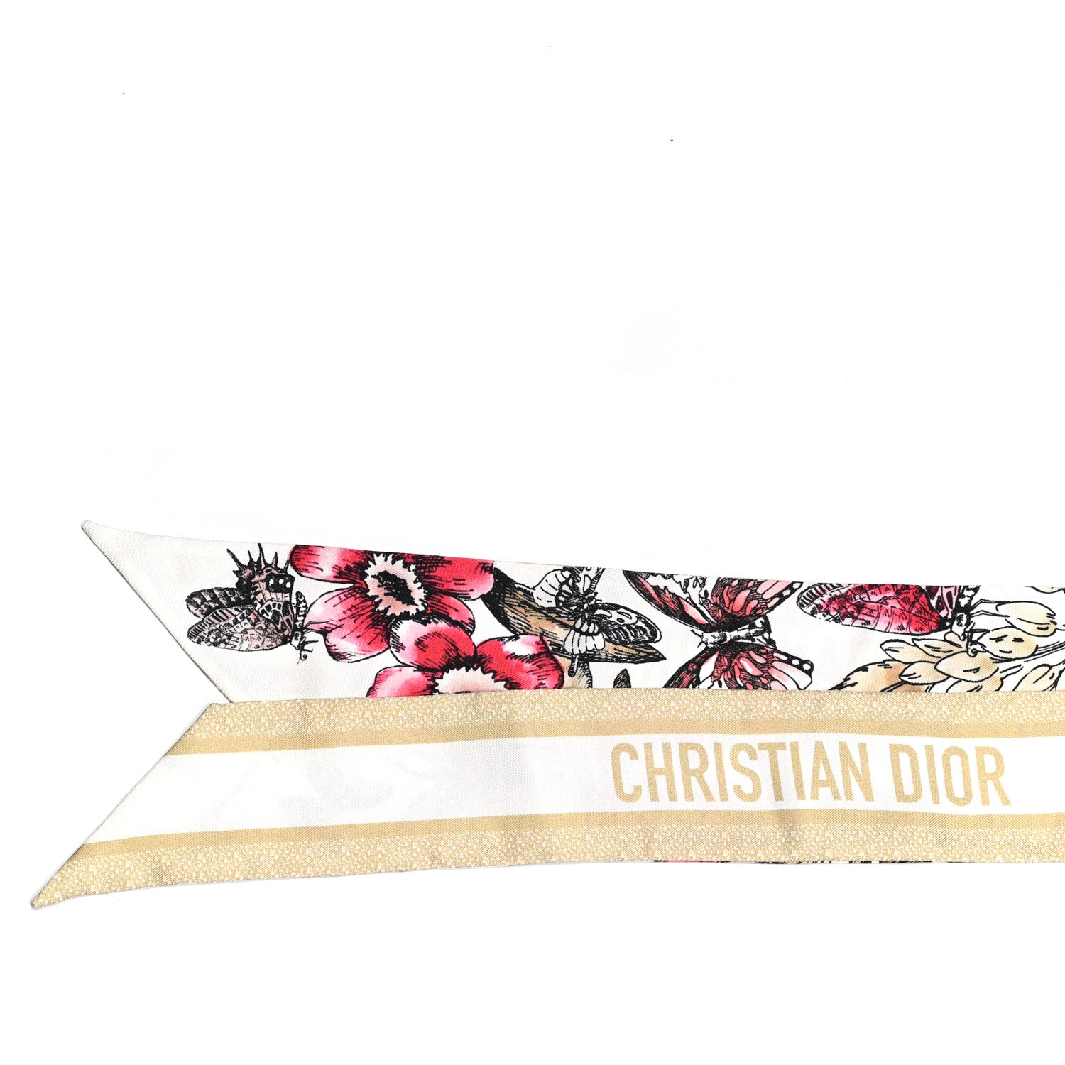 Christian Dior Silk Le Jugement Mitzah Scarf Red 2 of 3
