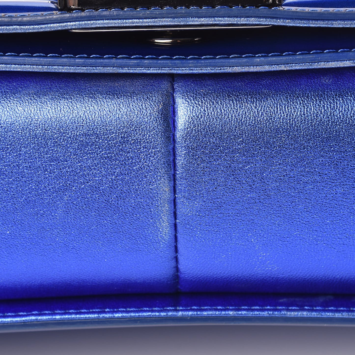 Metallic Patent Calfskin New Medium Boy Flap Blue