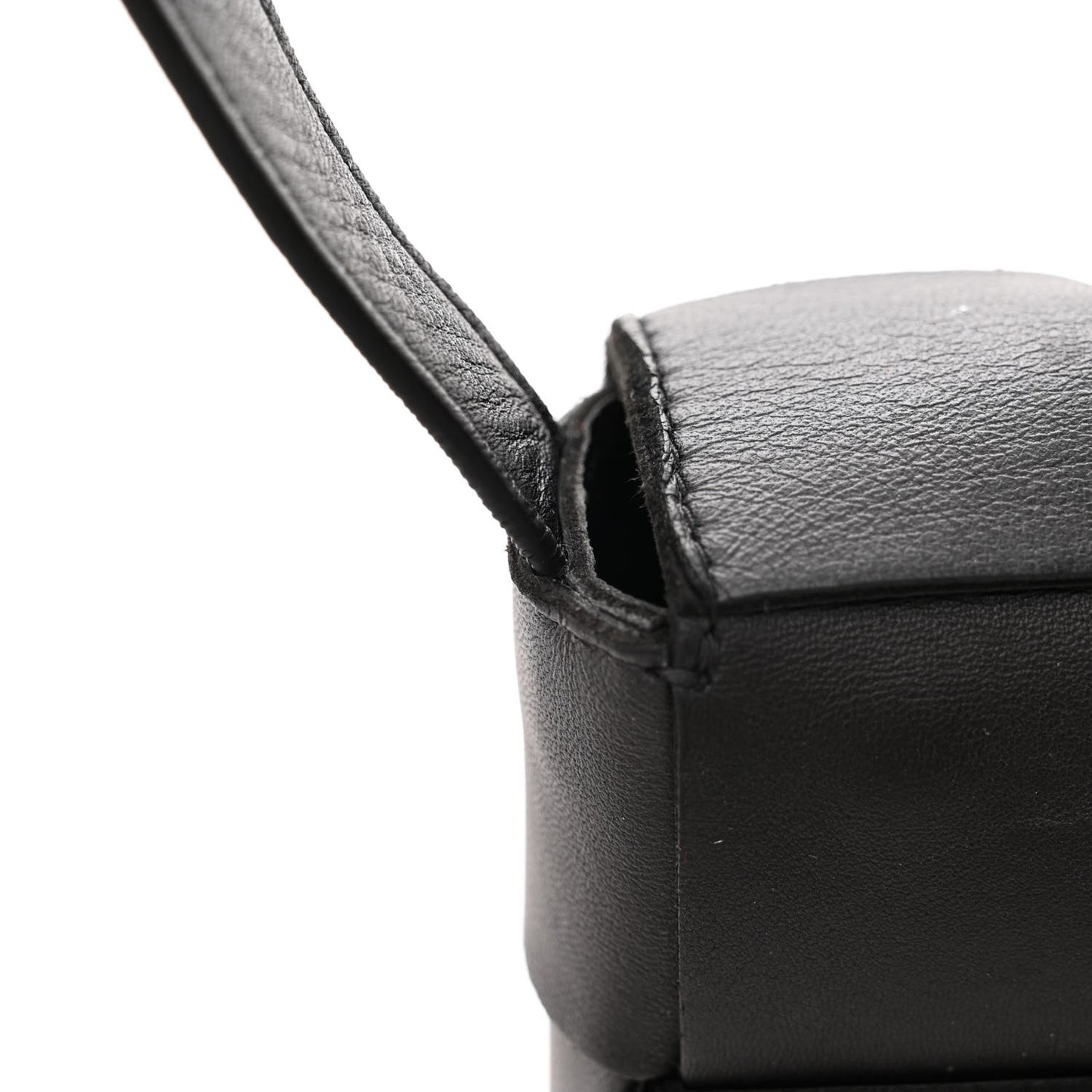 Lambskin Maxi Intrecciato Extra Mini Cassette Crossbody Bag Black