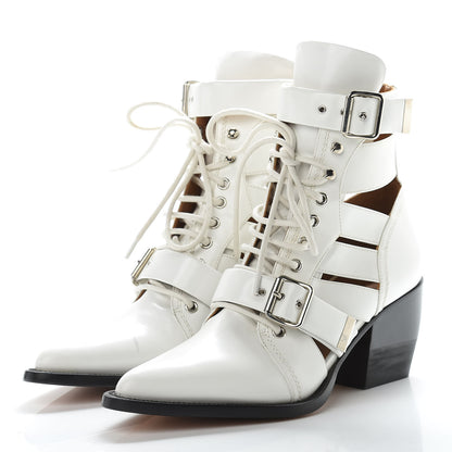 Chloe Shiny Calfskin Rylee Boots 40.5 White 3 of 12