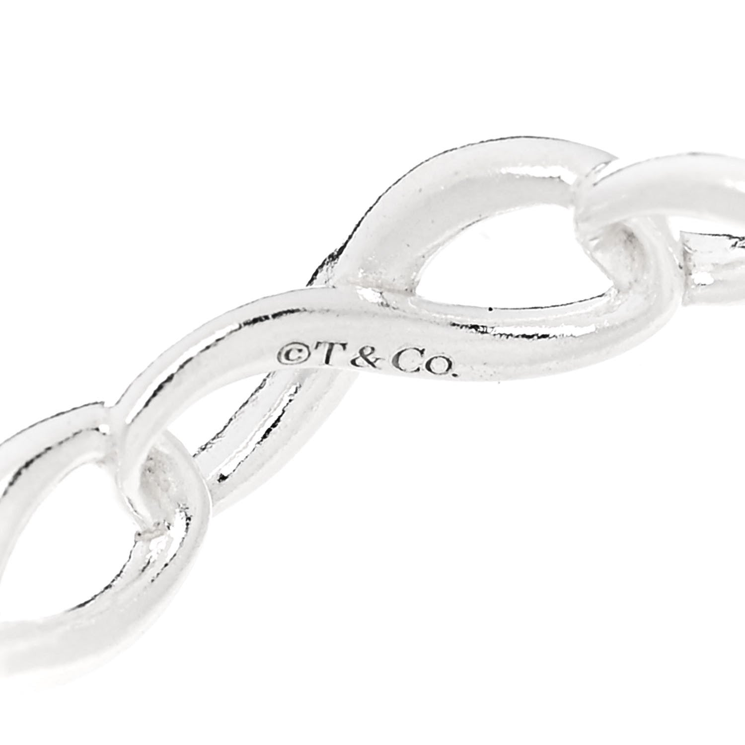Tiffany Sterling Silver Narrow Infinity Band Ring 50 5.5 4 of 5
