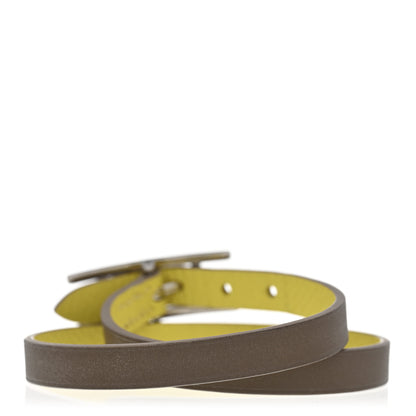 Hermes Epsom Swift Behapi Double Tour Bracelet XS Lime Etoupe 2 of 4