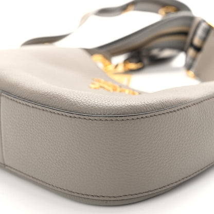 Prada Vitello Phenix Small Zippered Messenger Hobo Argilla 9 of 9