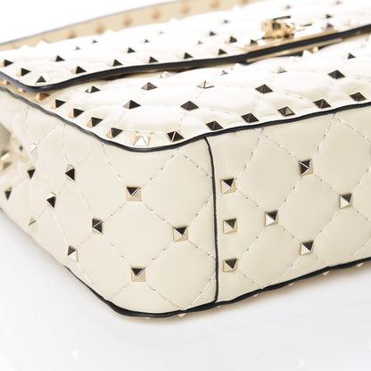 Valentino Garavani Nappa Medium Rockstud Spike Shoulder Bag Light Ivory 9 of 10
