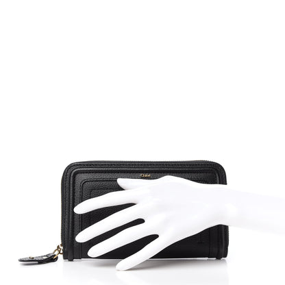 Chloe Grained Calfskin Paraty Long Zip Around Wallet Black 2 of 9