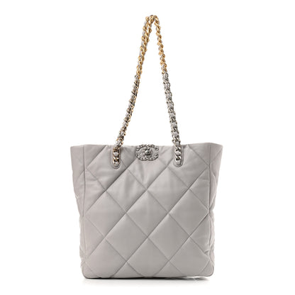 Chanel Lambskin Quilted Chanel 19 Shopping Bag Grey 1 of 9