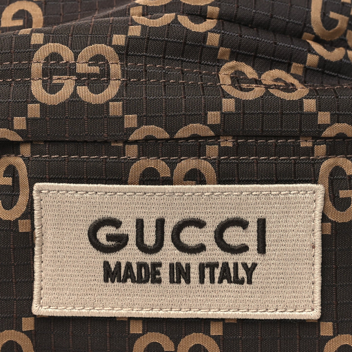Recycled Polyester Monogram Jumbo GG Belt Bag Ebony Beige